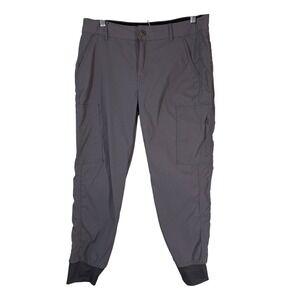 prAna WomenSki Canyon Gray Cargo‎ Jogger Pants Size 8 Lightweight Travel Casual